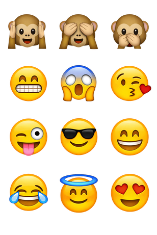 Grid de emojis sociais